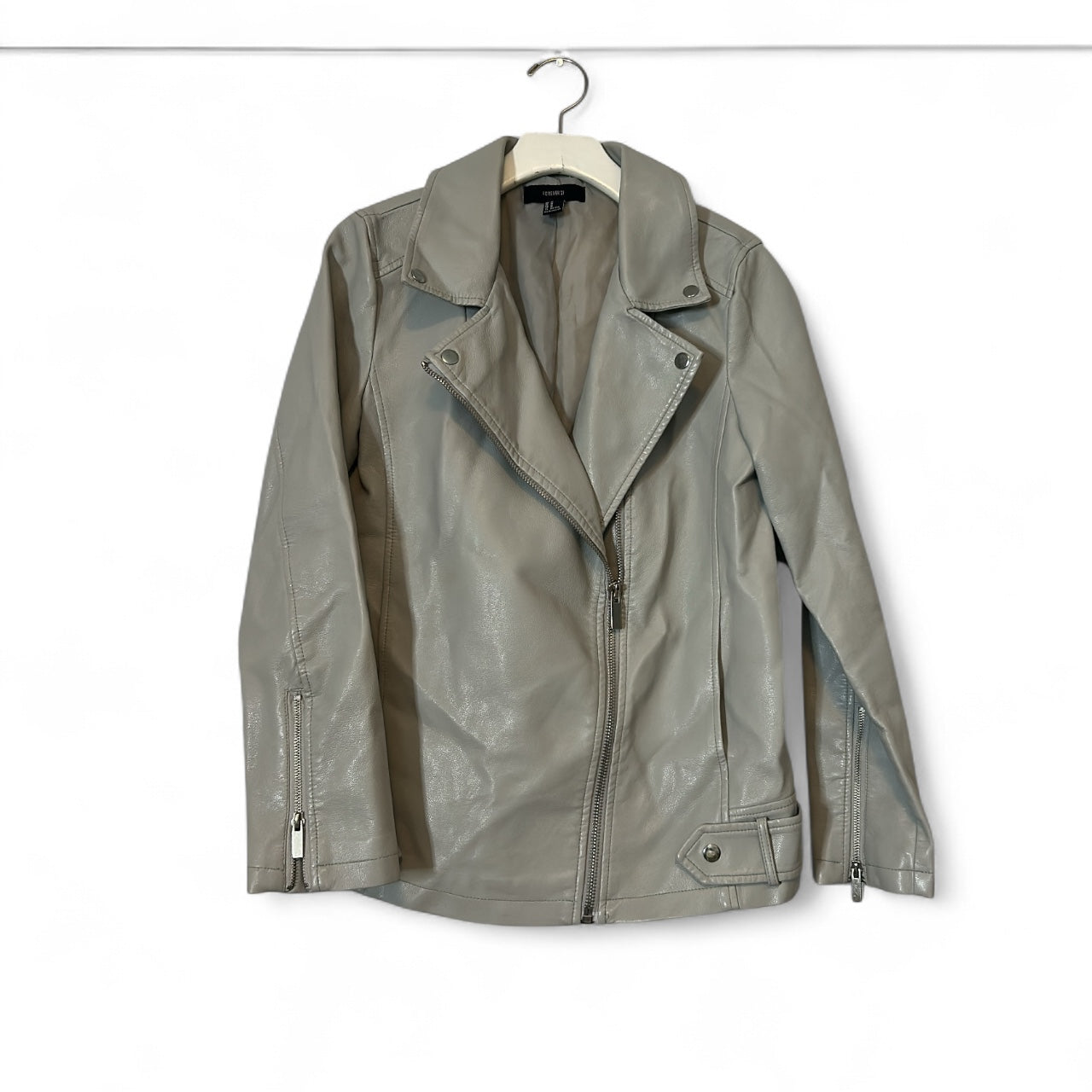 LOVE AGAIN! F21 Gray Moto Jacket. M