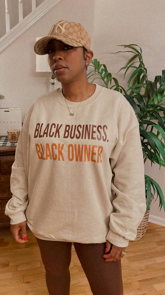 GGM! Black Owner Crew. Cream