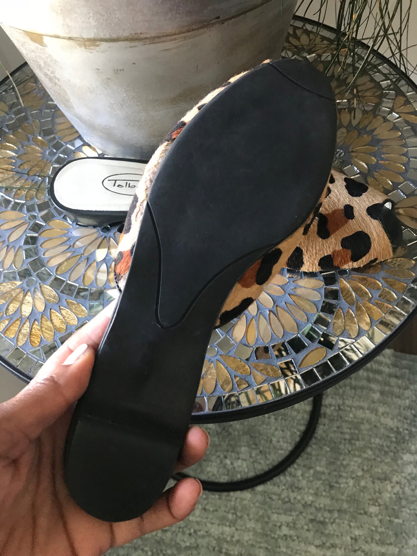 Talbots Leopard Flat Mules! Size 8