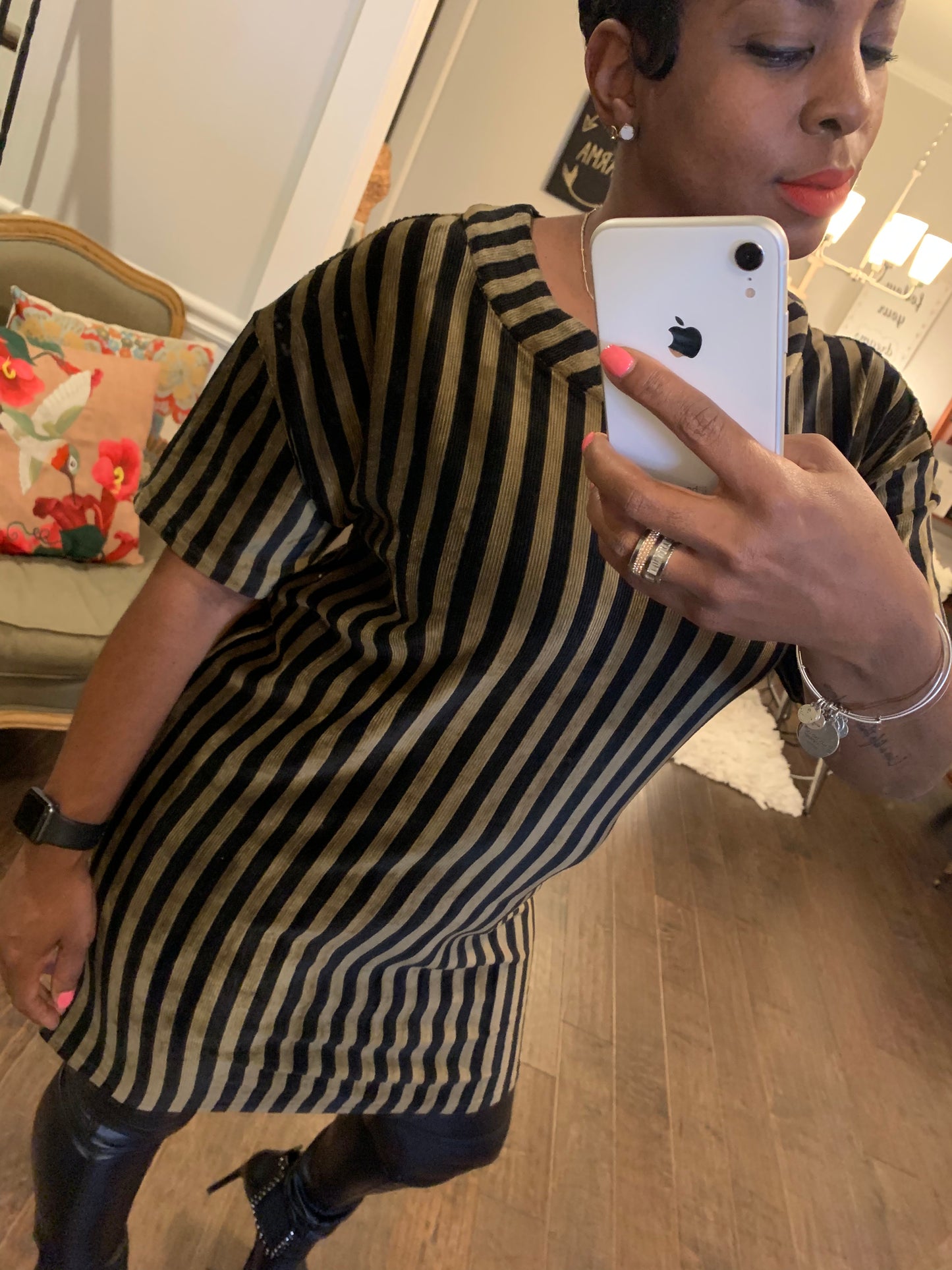 Olive & Black Velvet Tunic/Dress: Sizes S-L