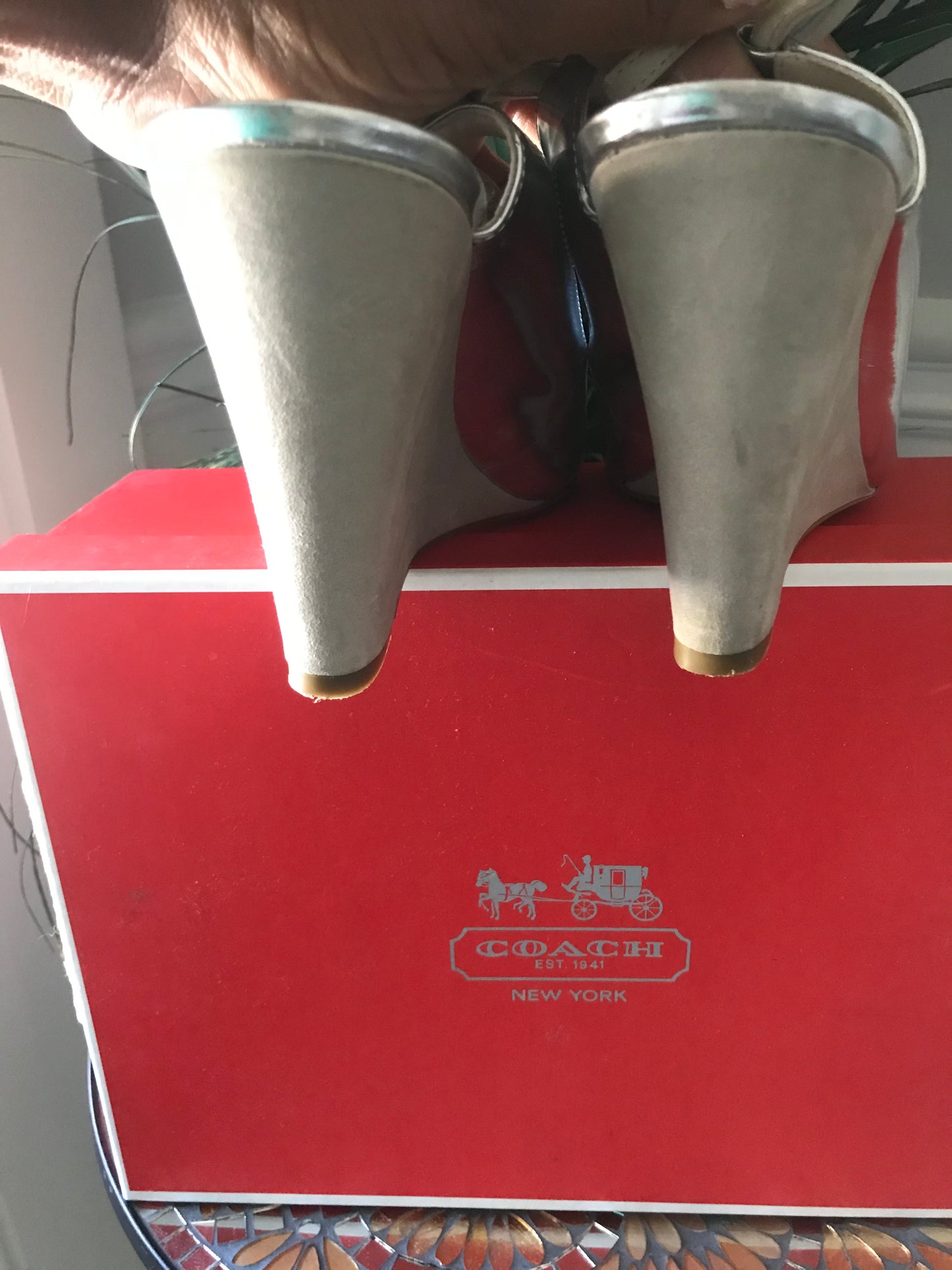 Coach Metallic Wedges! Size 8.5