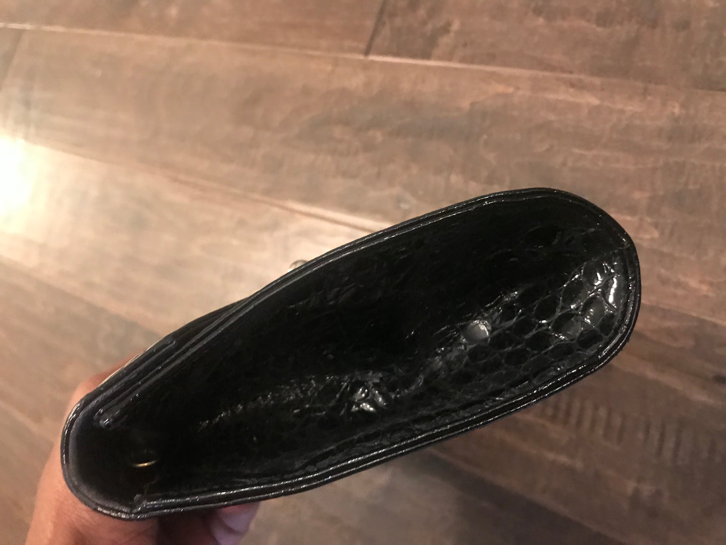 Vintage Patent Croc Clutch!