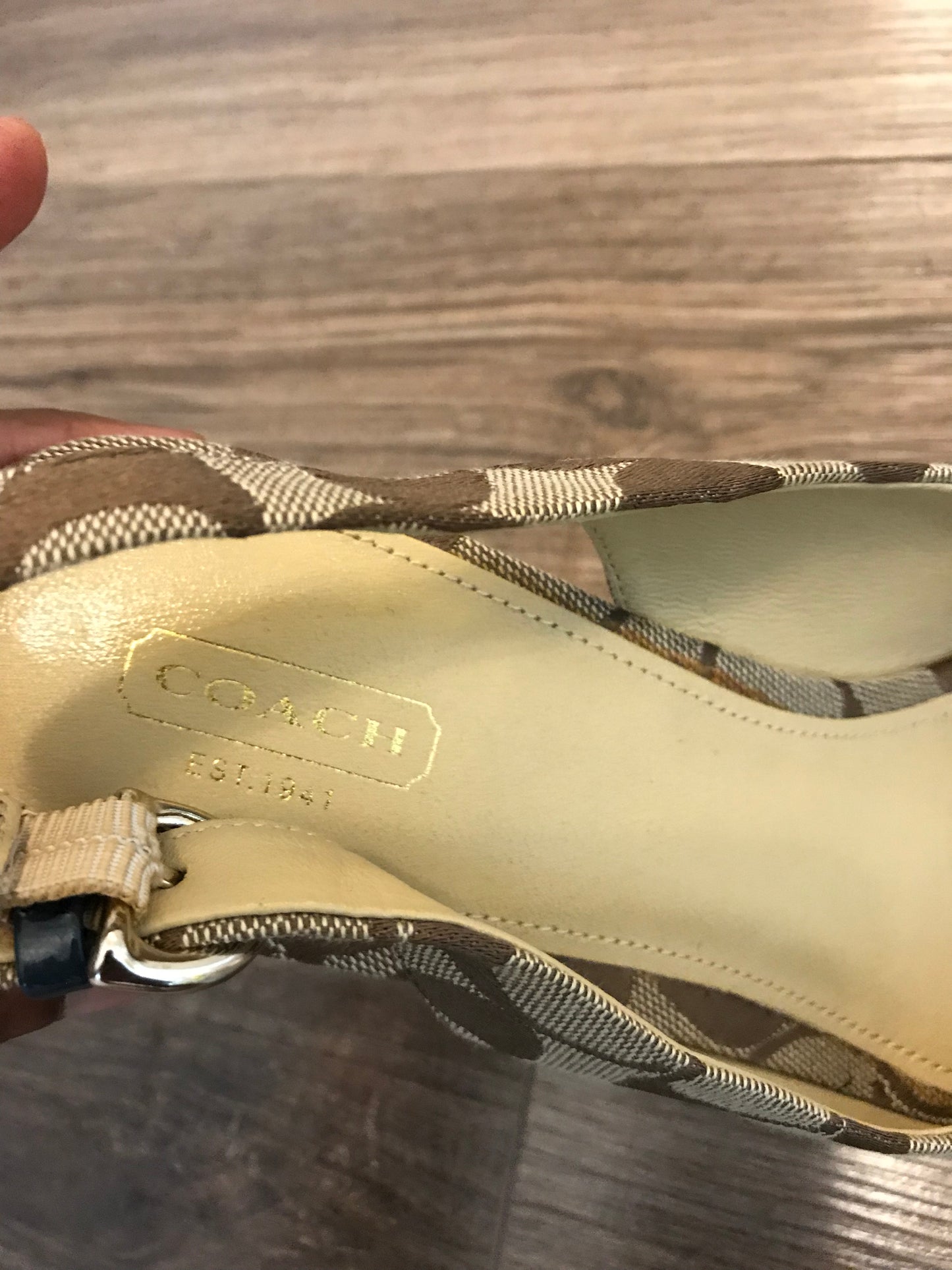 Coach Monogrammed Wedge Heels! Size 9.5