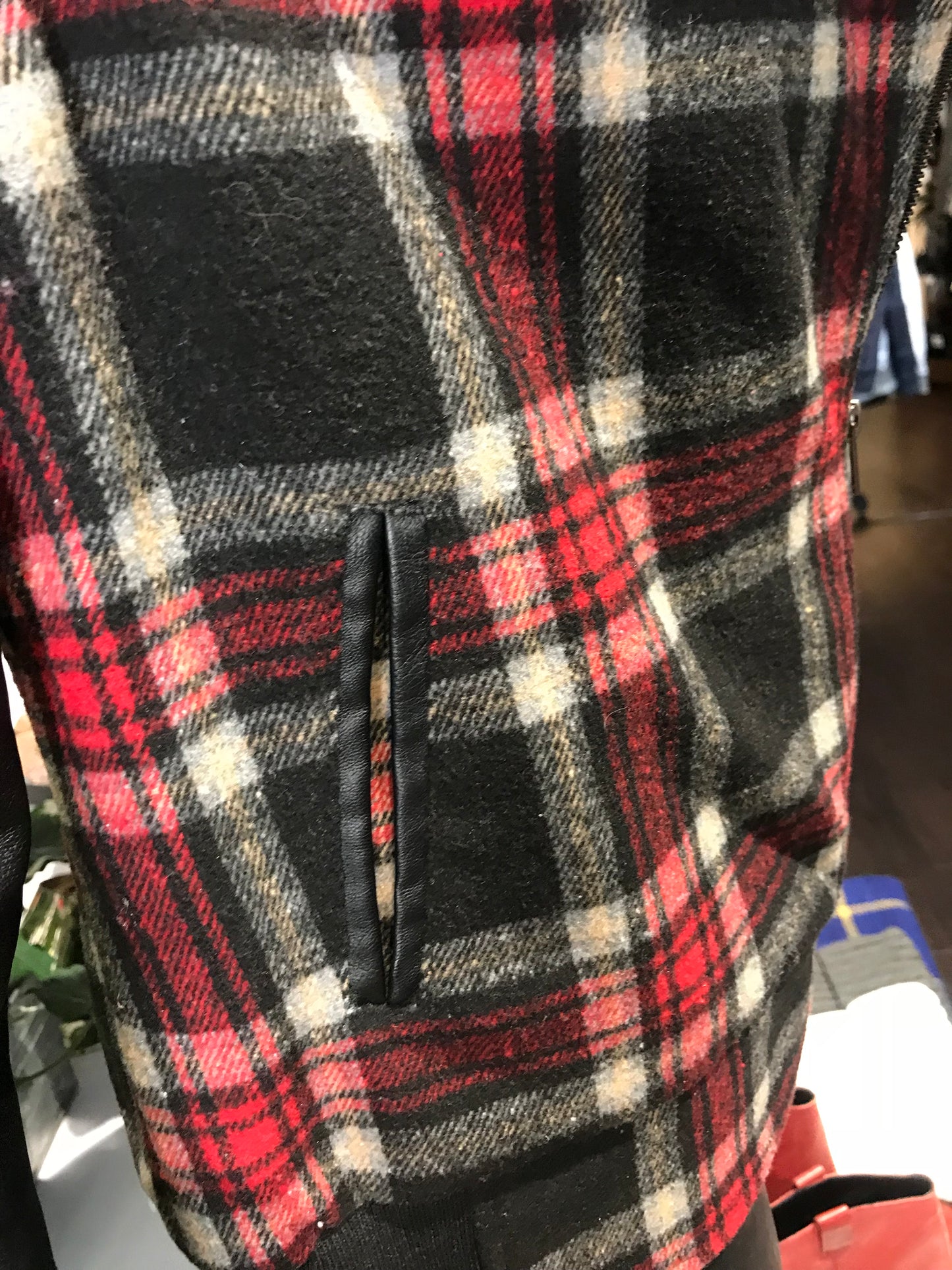Bongo Plaid Moto Jacket: Sz L