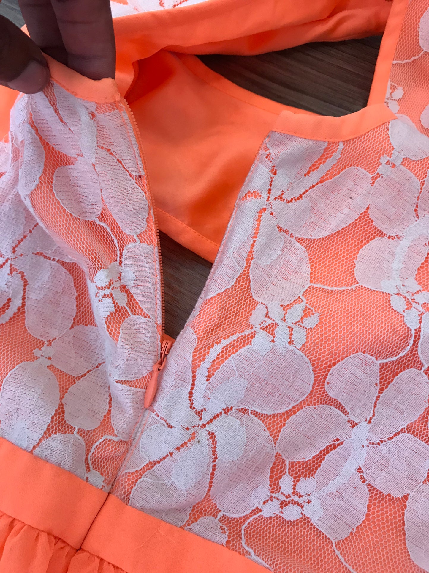 Neon & Lace Skater Dress! Size S