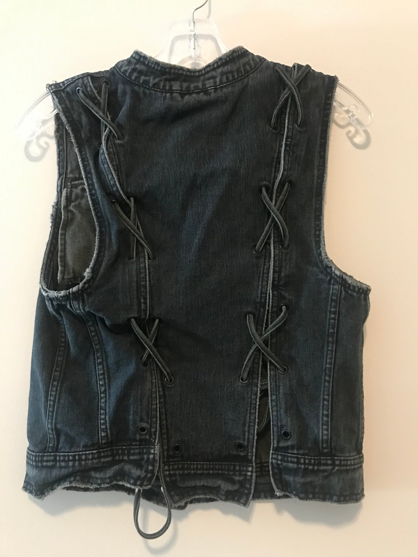 Free People Laced Denim Vest: Sz S