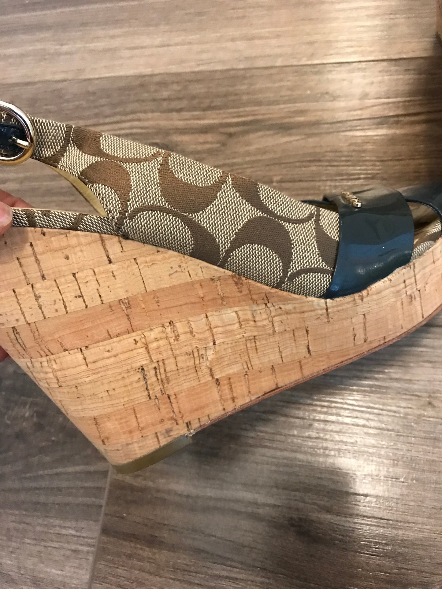 Coach Monogrammed Wedge Heels! Size 9.5