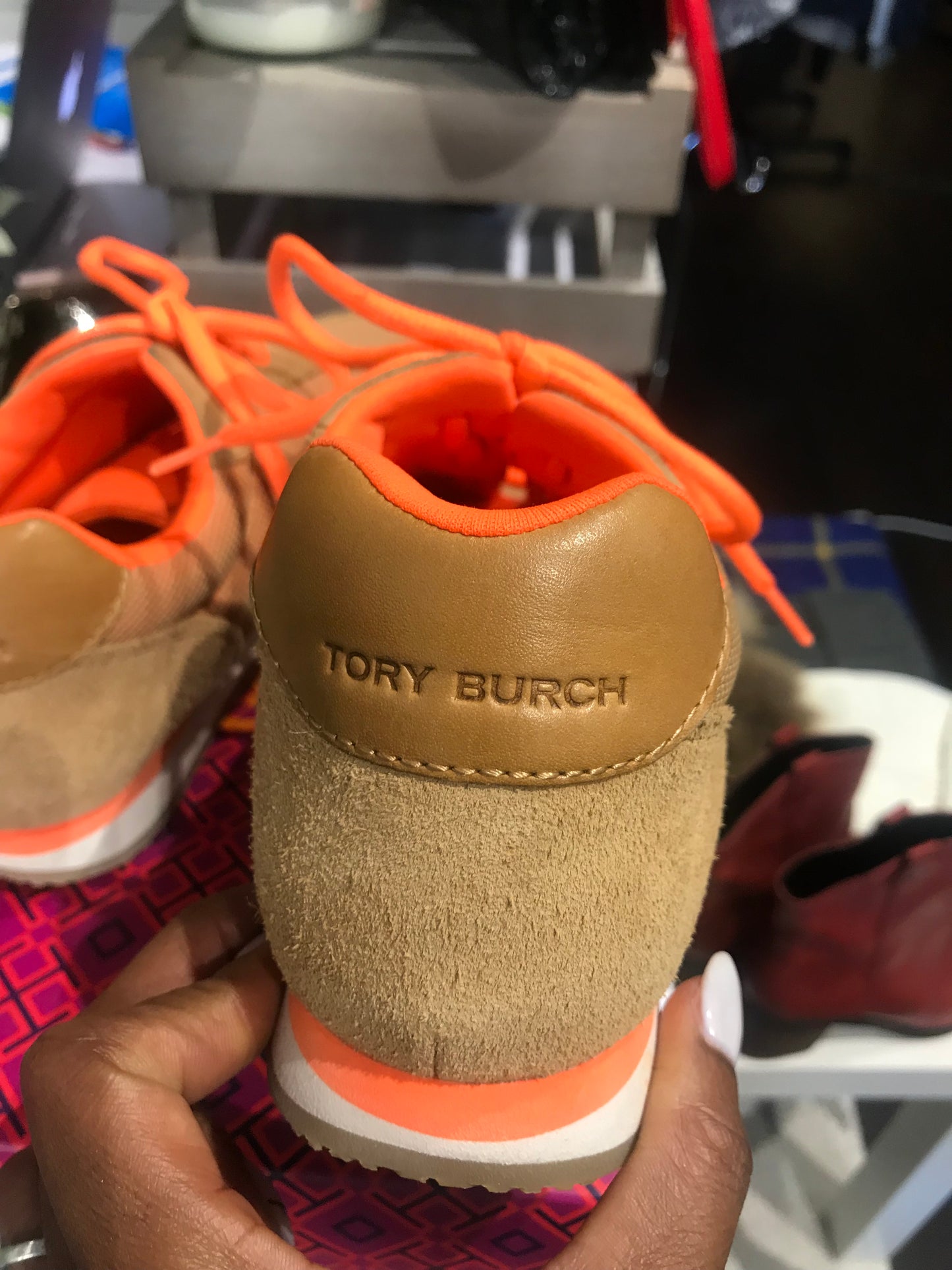 Tory Burch Suede/Canvas Sneakers: Sz 8