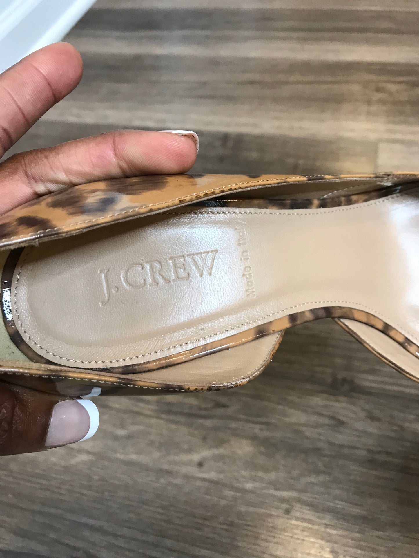 JCrew Leopard Patent Heels! Size 10