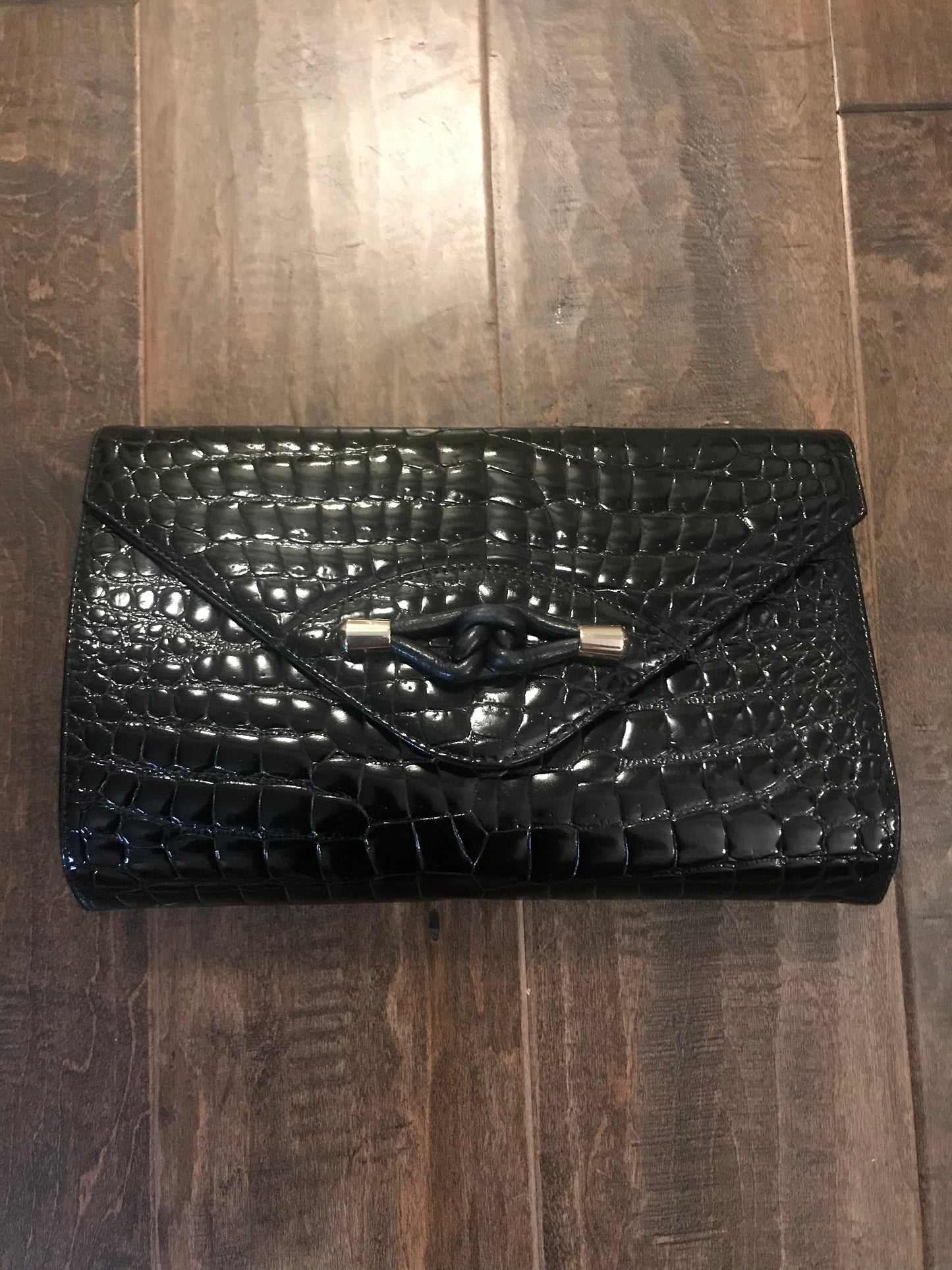 Vintage Patent Croc Clutch!