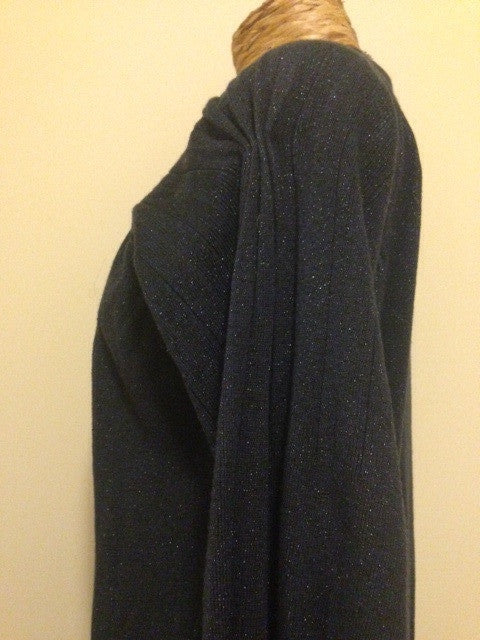 Navy Balloon Sleeve Sweater: Size M