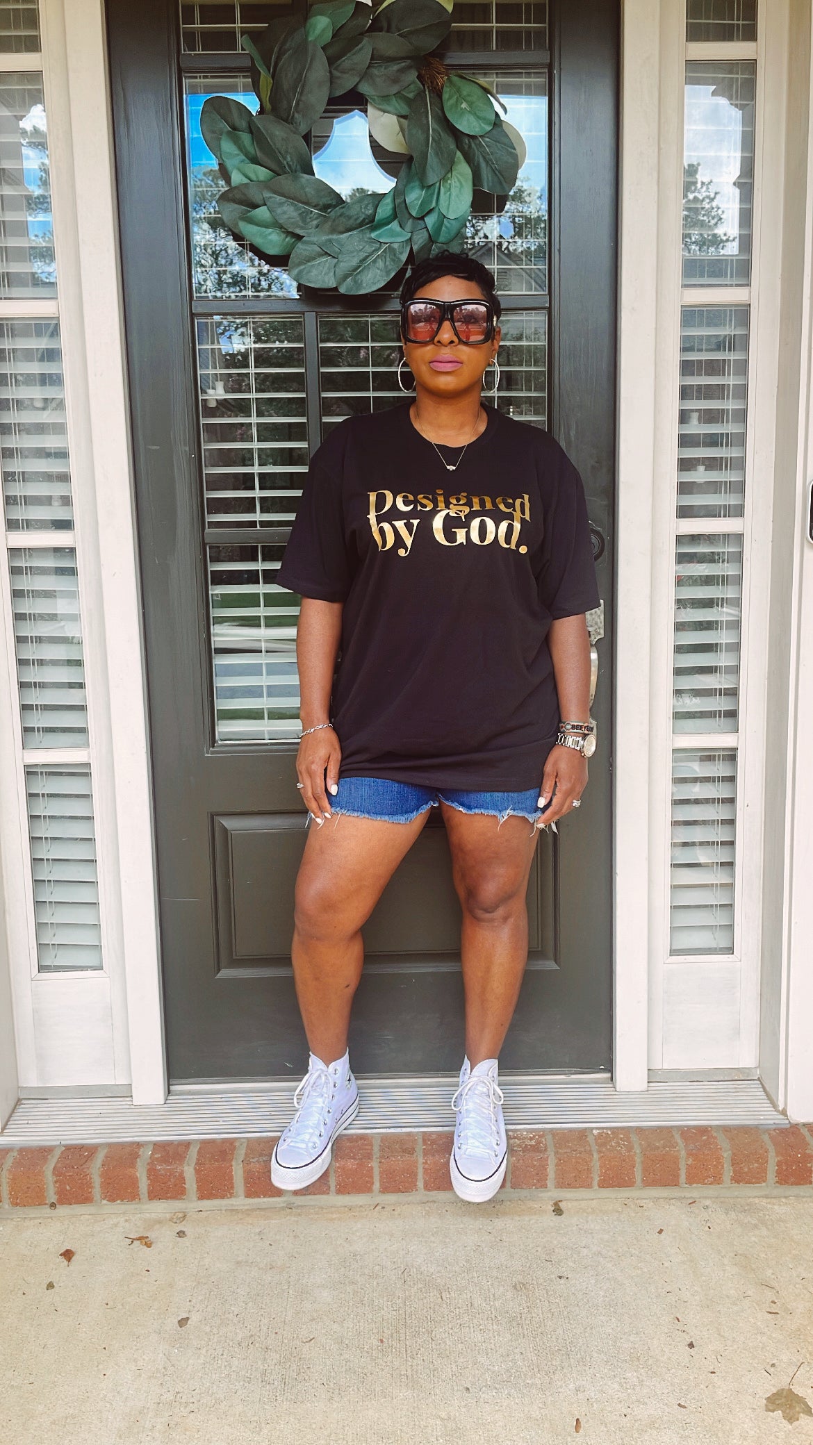 GGM! Designed By God Tee. GOLD