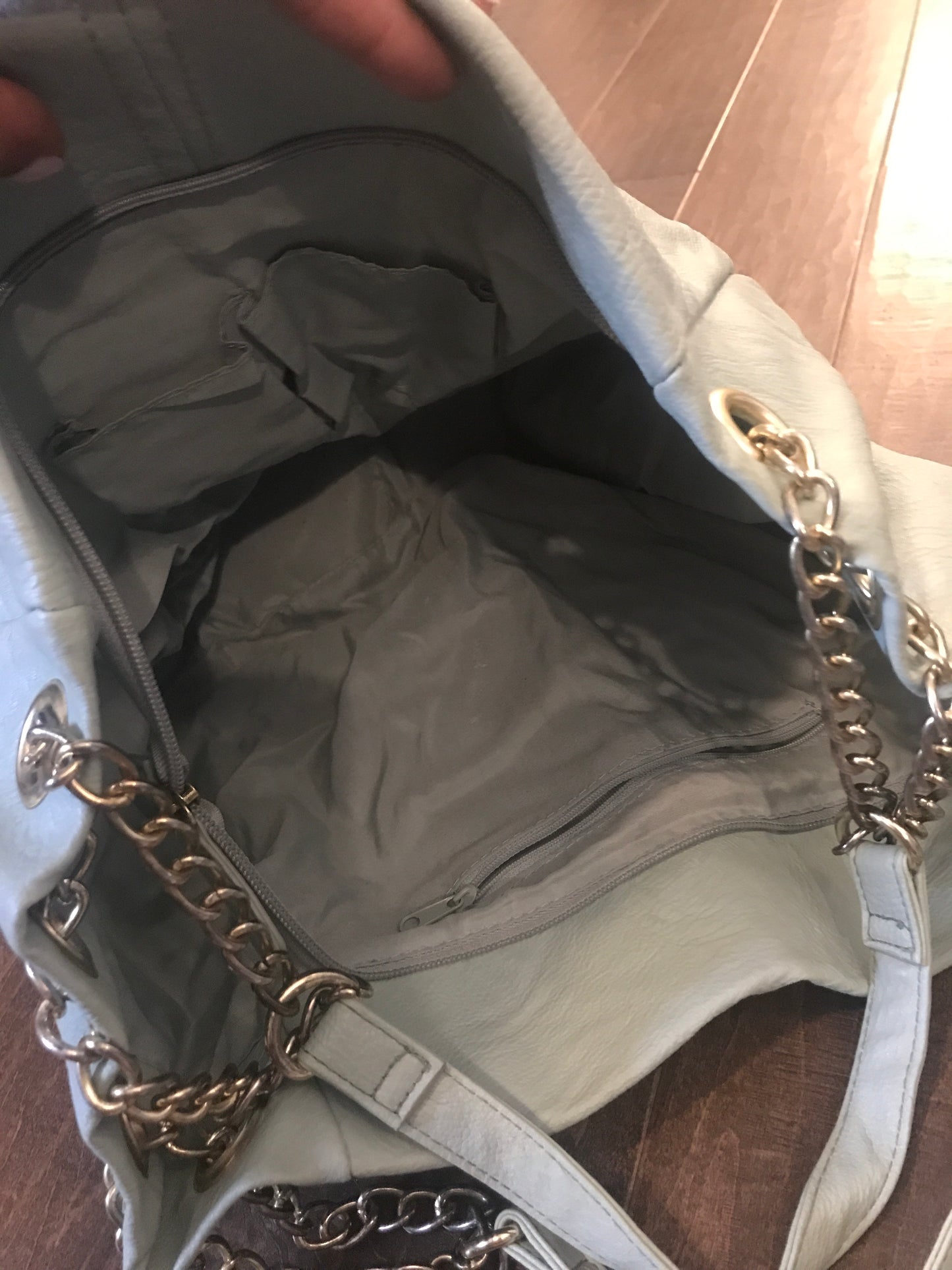 Aqua Faux Leather Hobo Handbag!