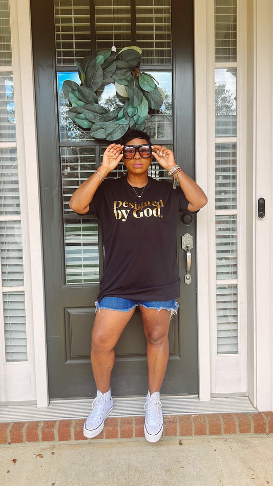 GGM! Designed By God Tee. GOLD