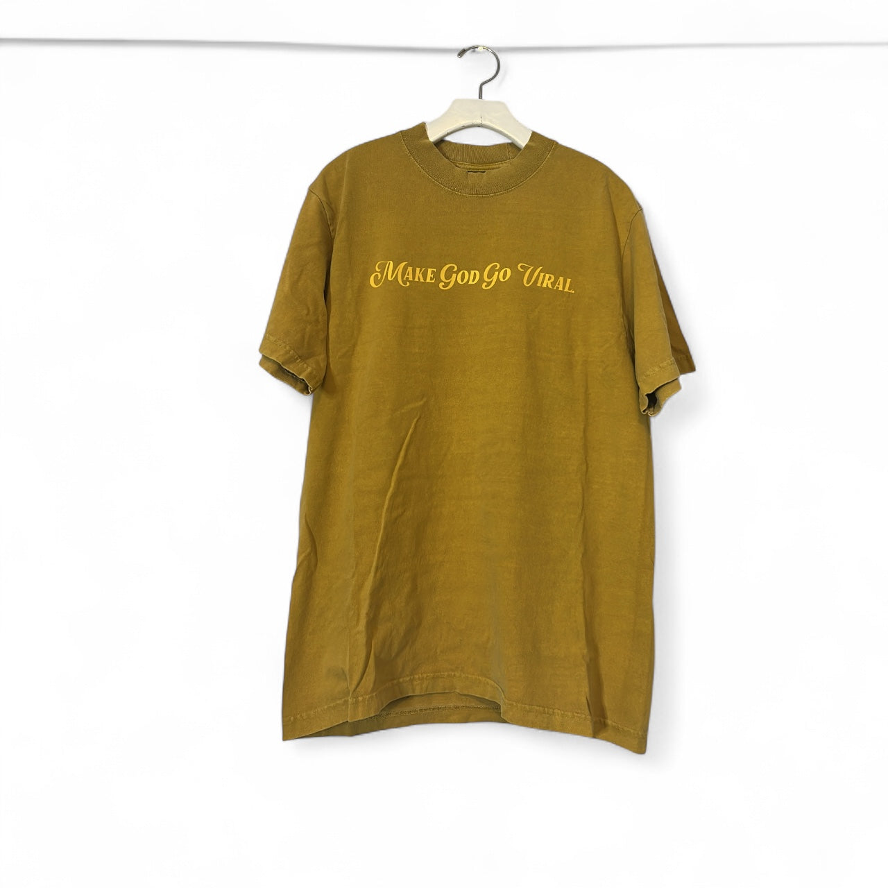 GGM! Make God Go Viral Tee.  Mustard