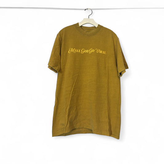 GGM! Make God Go Viral Tee.  Mustard
