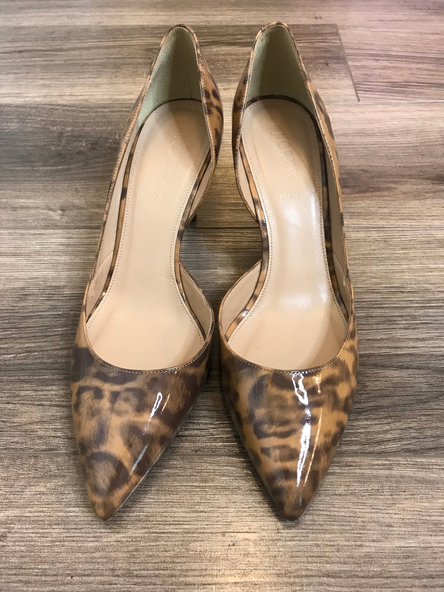 JCrew Leopard Patent Heels! Size 10