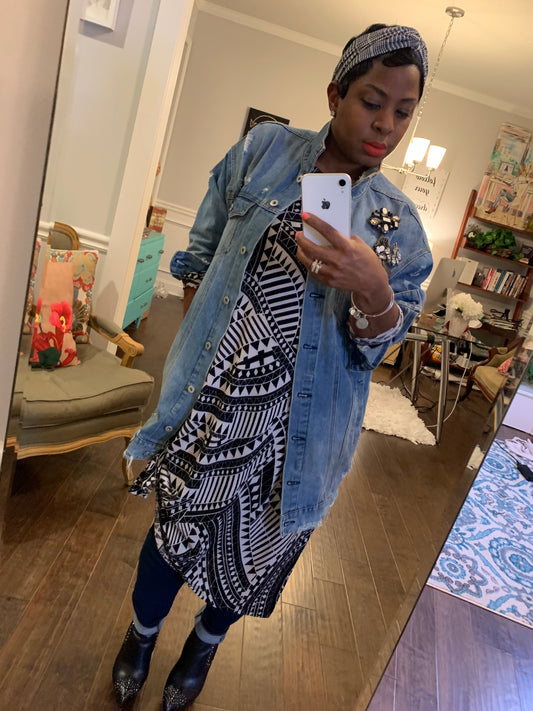 GRAPHIC! Printed Oversized Dress/Tunic: ONE SIZE
