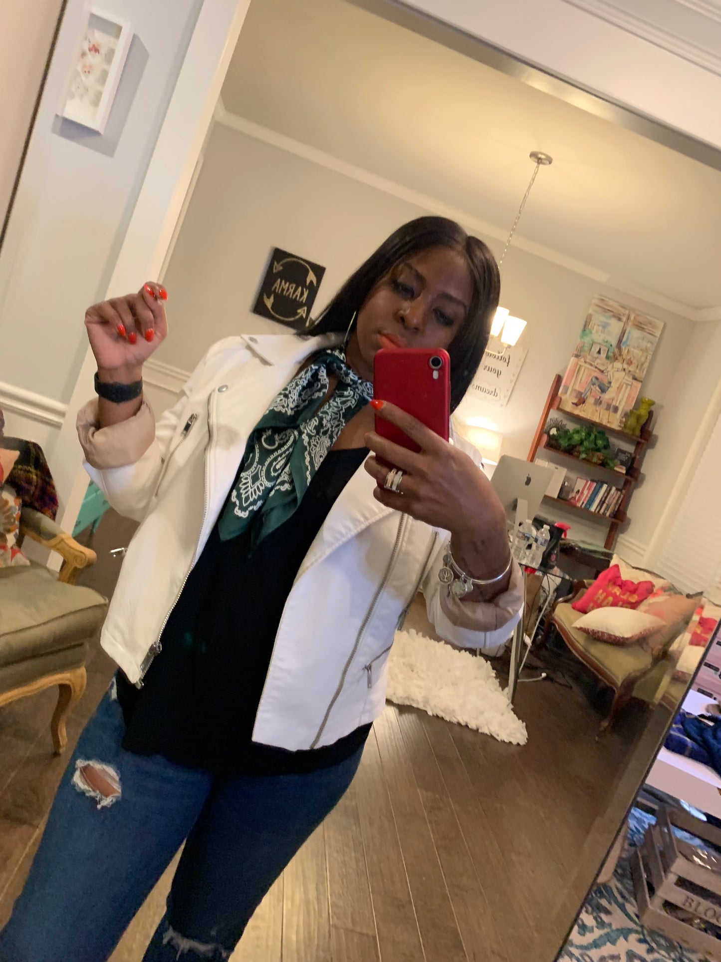 Satin Fashion Bandanna: FOREST GREEN