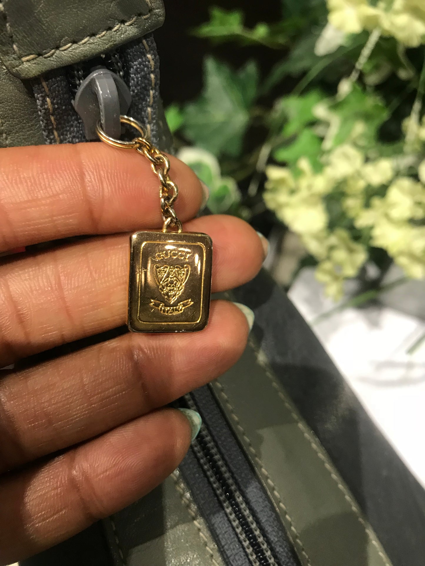 Gucci Vintage Monogrammed Grey Crossbody!