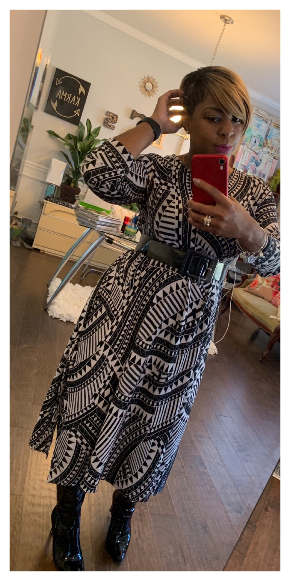 GRAPHIC! Printed Oversized Dress/Tunic: ONE SIZE