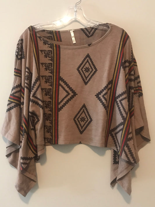 Aztec Printed Cape: Sz M/L