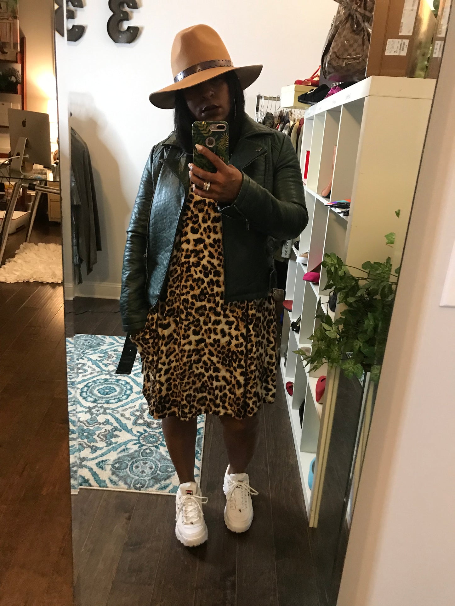 Leopard Bell Sleeve Tunic/Dress! Fits Sizes 1X-3X