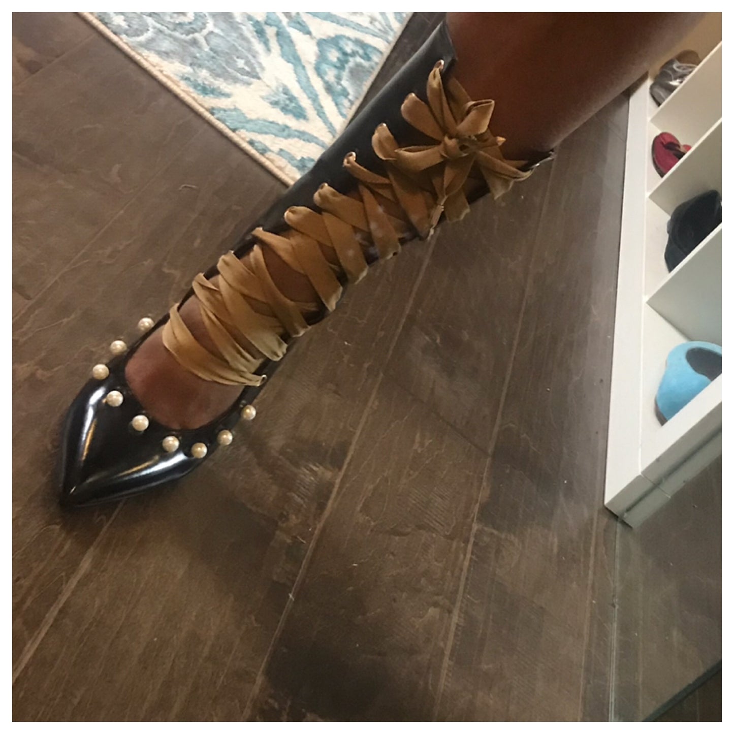 LACED! Ribboned Mid Calf Bootie! Sizes 5-10