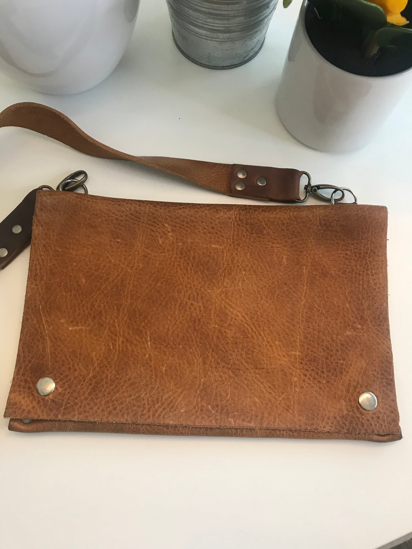 HANDMADE LEATHER CROSSBODY!!