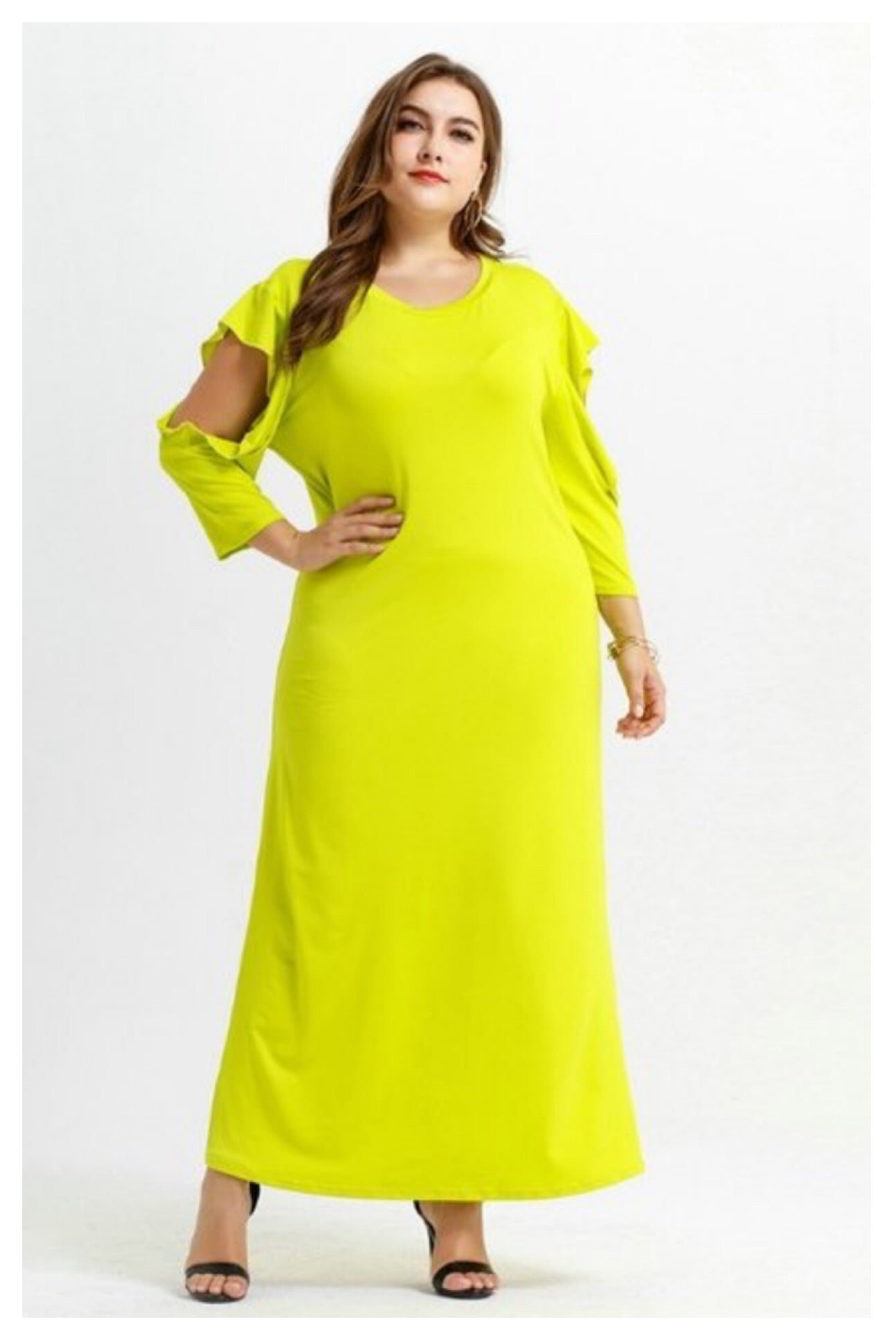 PREORDER: Neon Lime Cut Out Maxi! Sizes 1X-3X