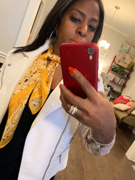 Satin Fashion Bandanna: CANARY YELLOW