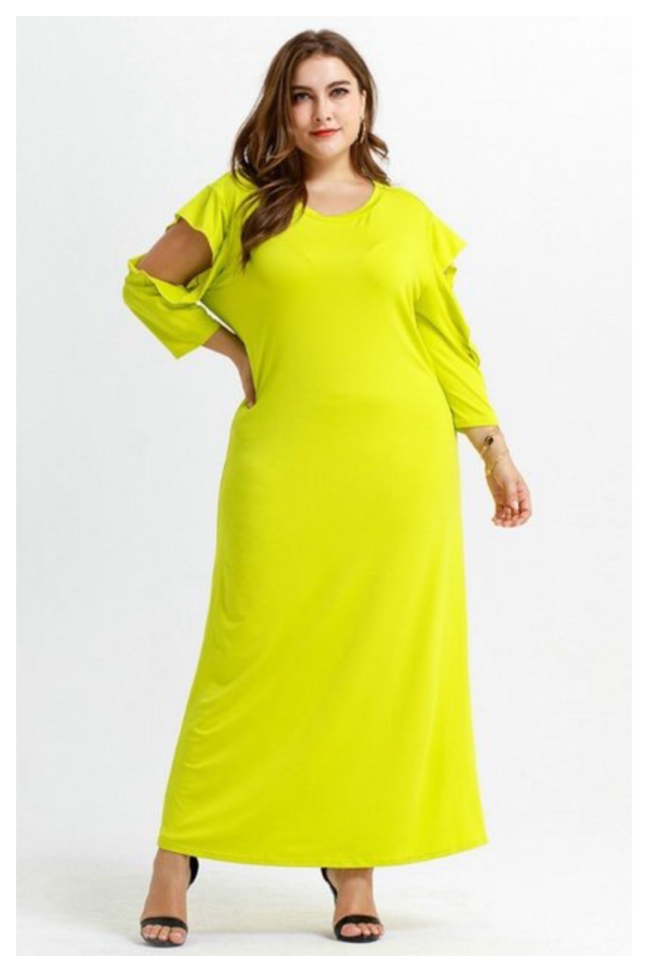 PREORDER: Neon Lime Cut Out Maxi! Sizes 1X-3X
