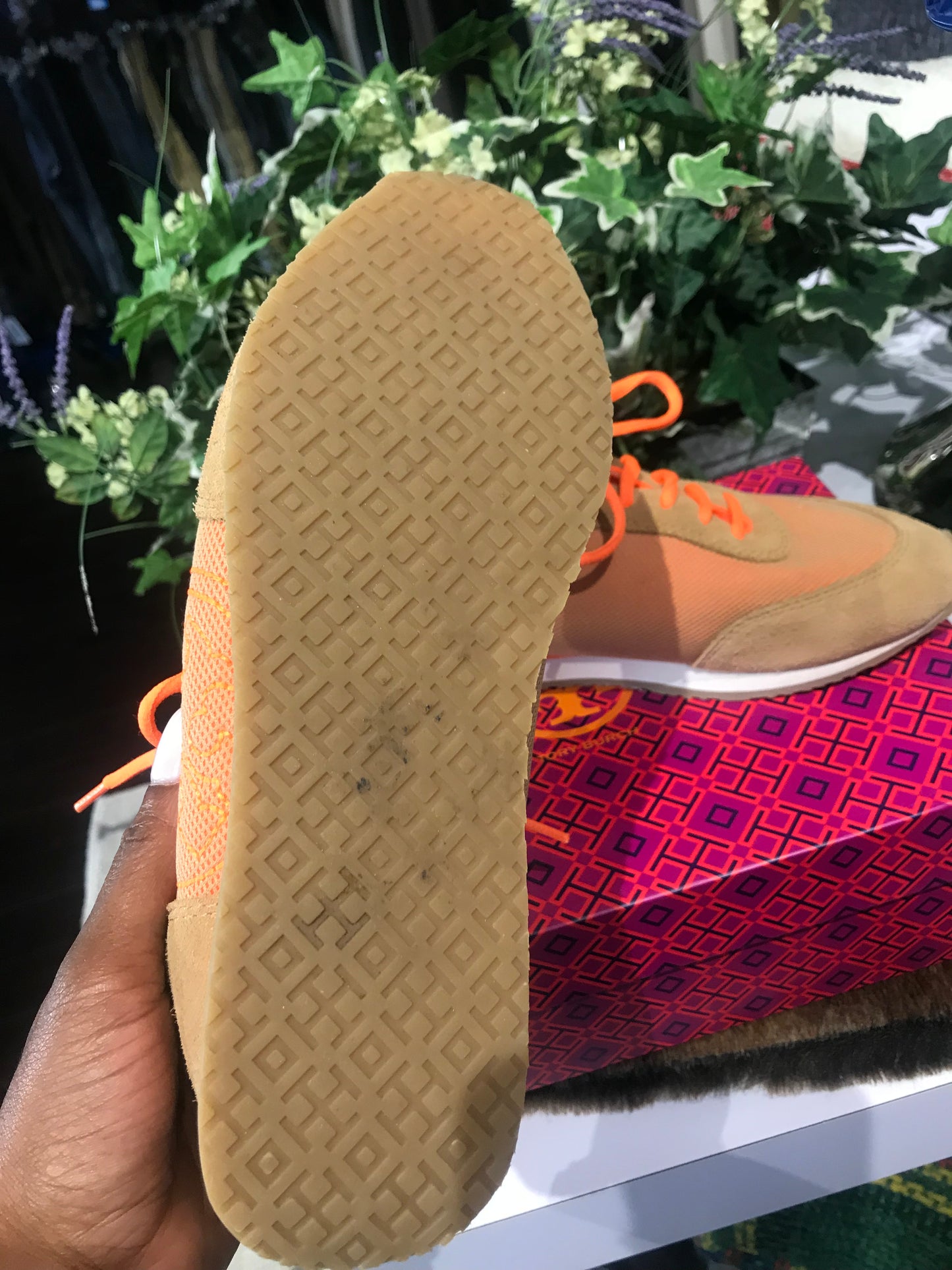 Tory Burch Suede/Canvas Sneakers: Sz 8