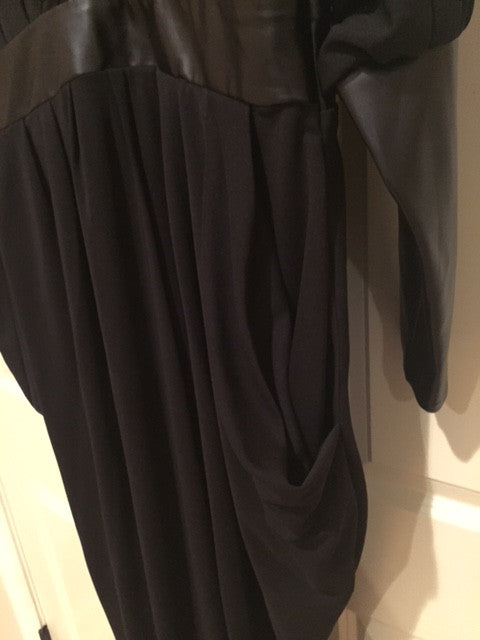 EXCLUSIVE NEW ARRIVAL by Tasha Cobbs!! Black/Leather Detail Evening Dress: Size 2X