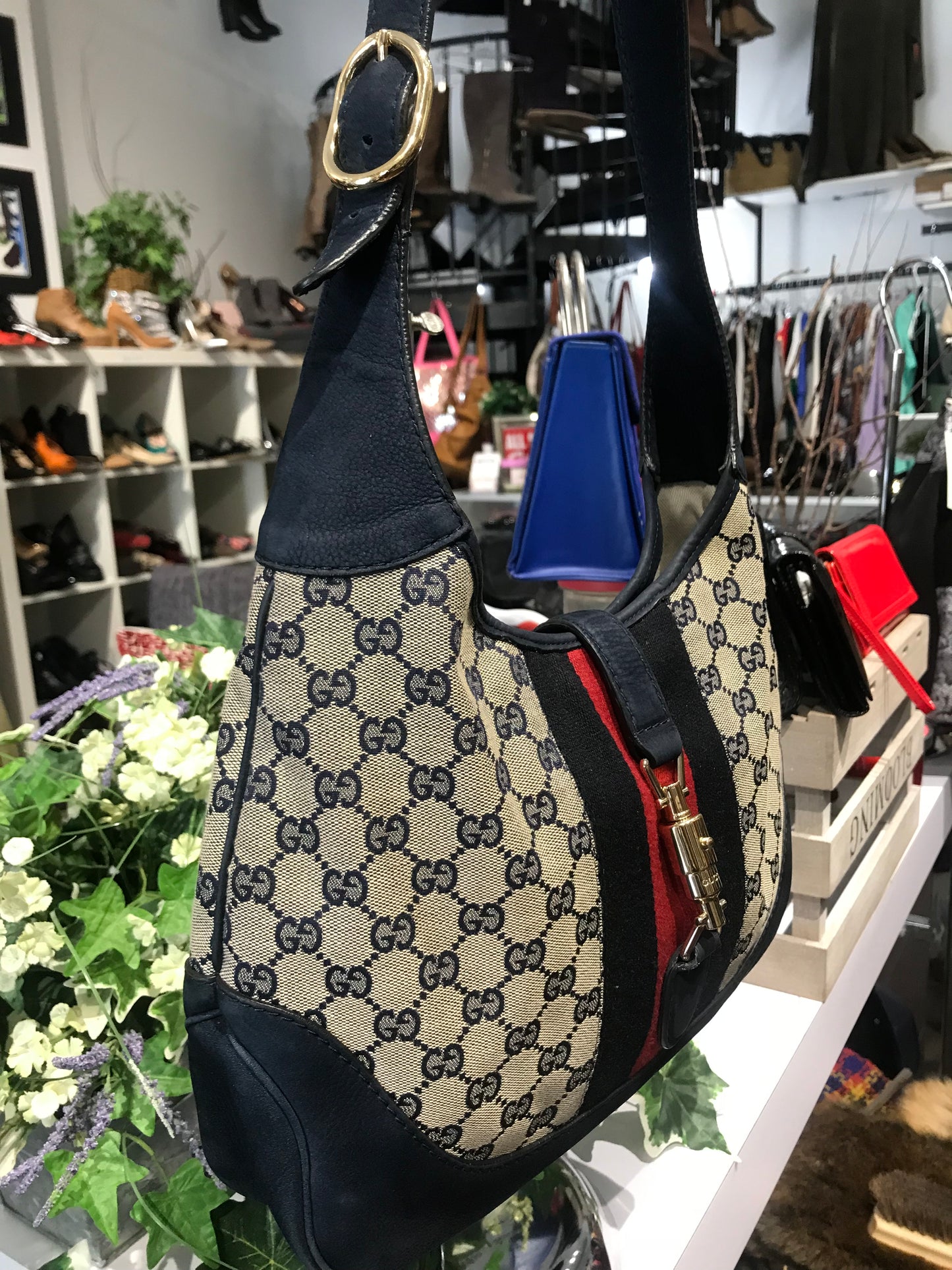 Gucci GG Supreme Navy Handbag