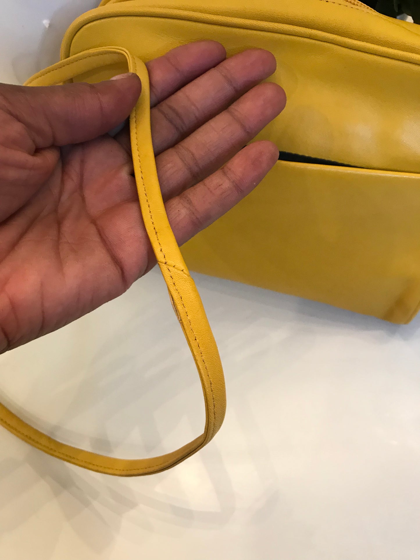 VINTAGE Canary Leather Crossbody!
