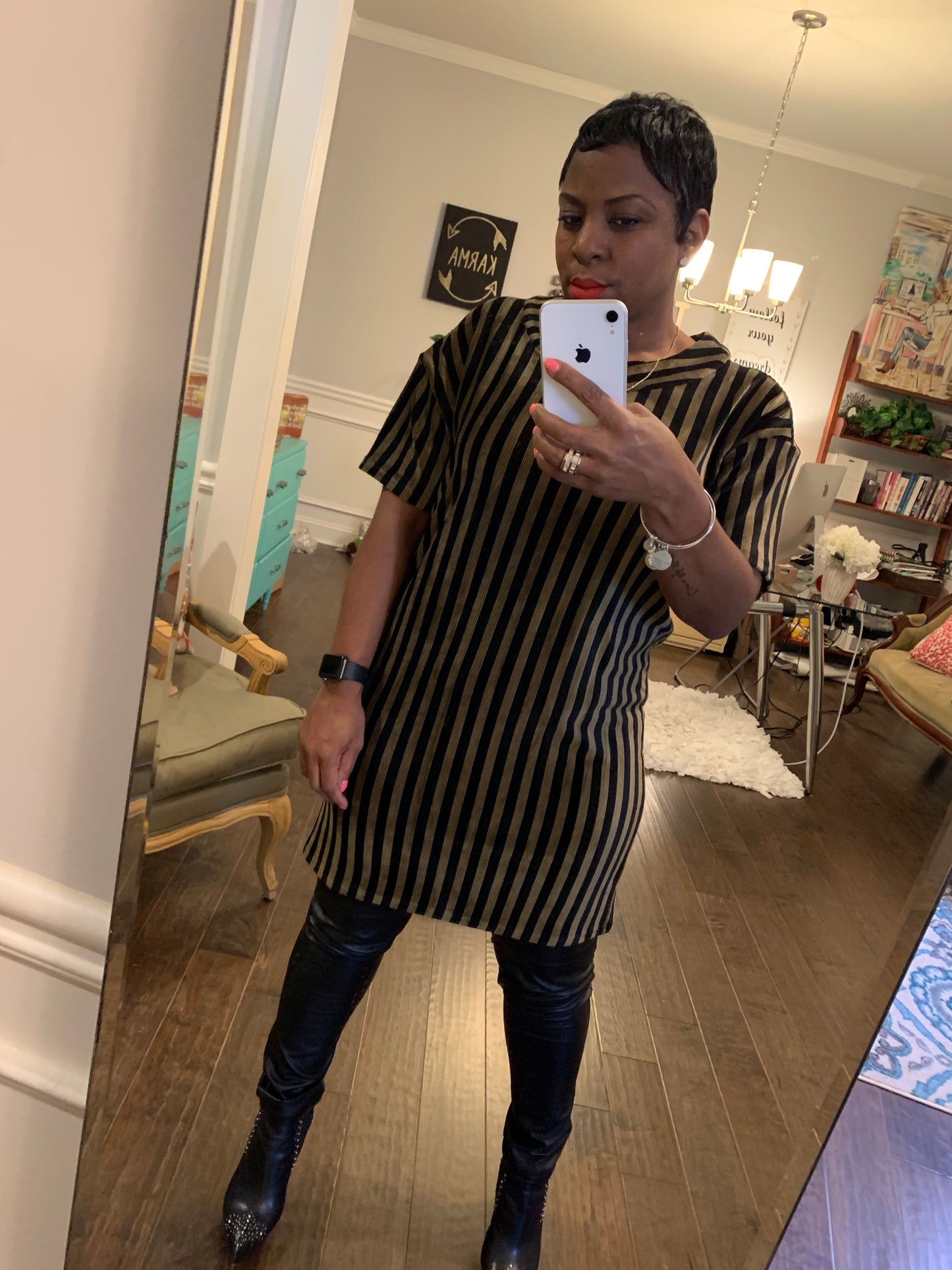Olive & Black Velvet Tunic/Dress: Sizes S-L