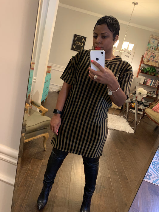 Olive & Black Velvet Tunic/Dress: Sizes S-L