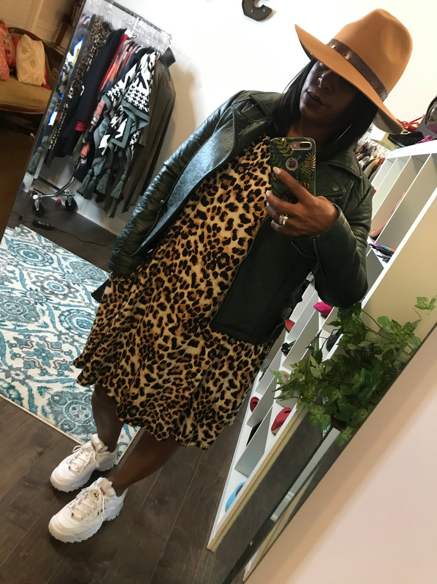 Leopard Bell Sleeve Tunic/Dress! Fits Sizes 1X-3X