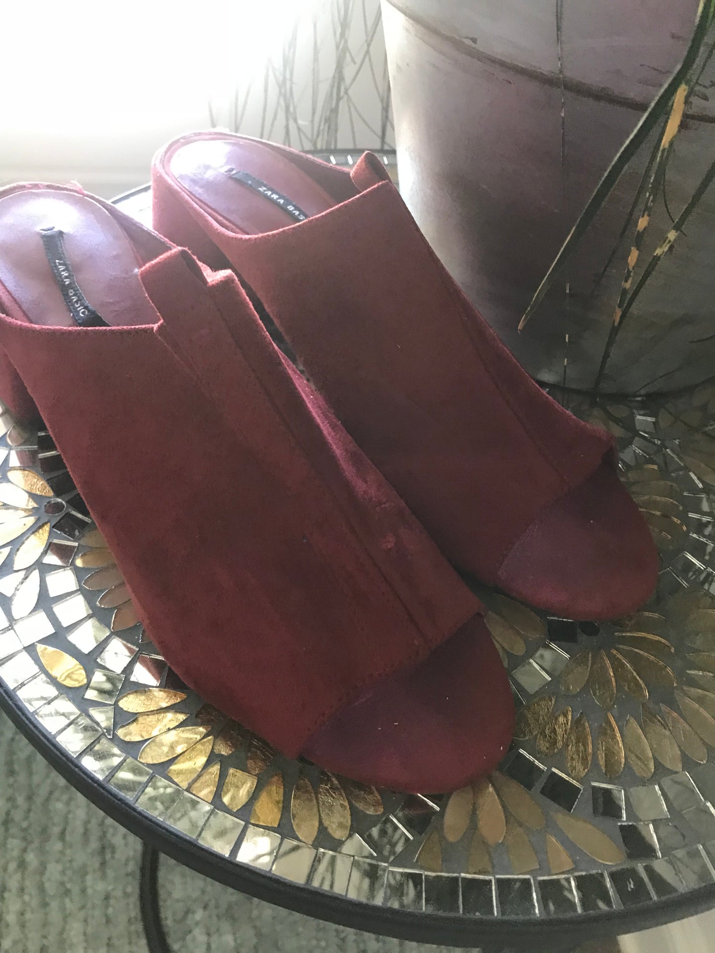 Zara Maroon Mules! Size 8