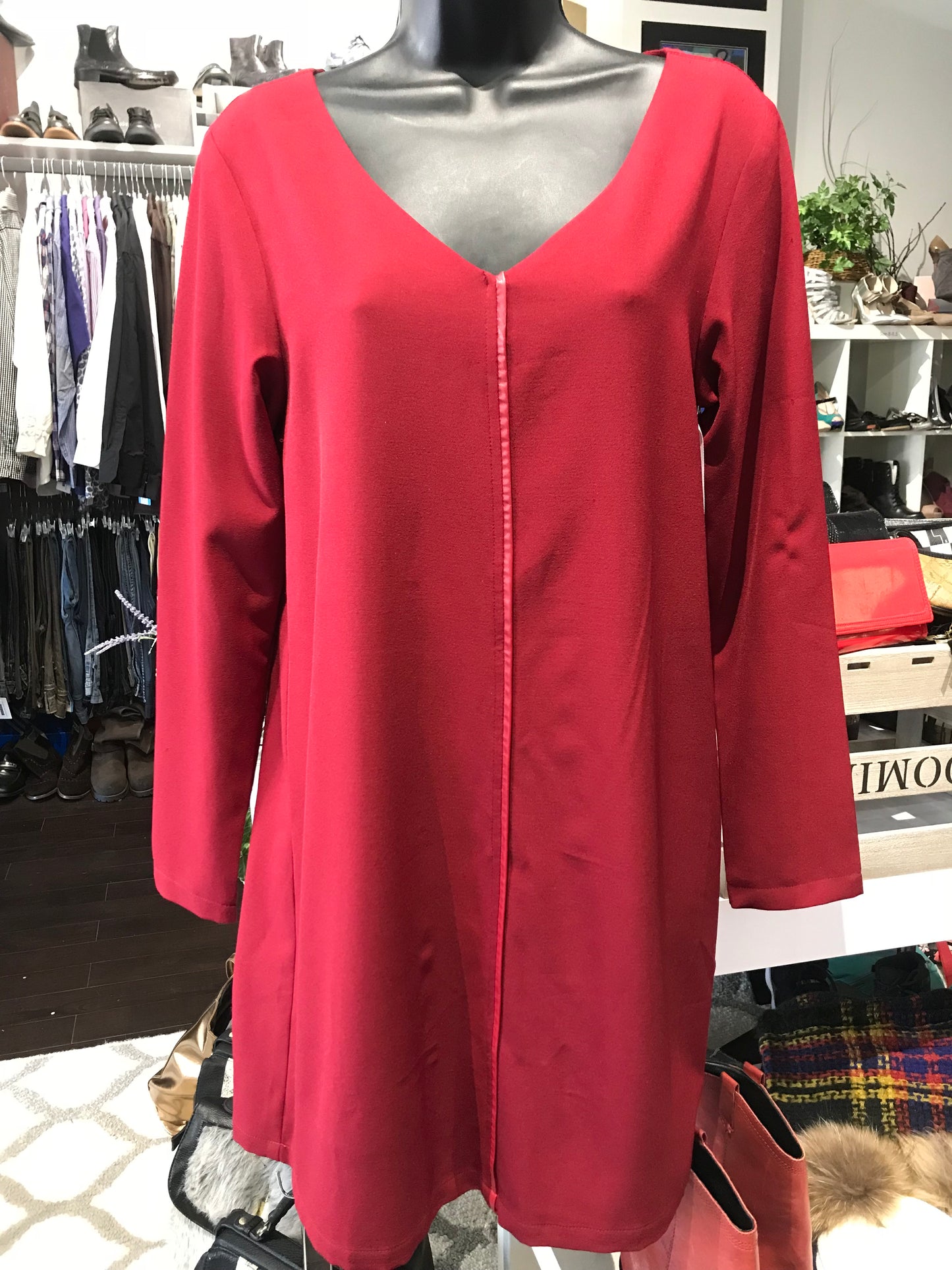 H. Mode Maroon Top/Tunic: Sz 10