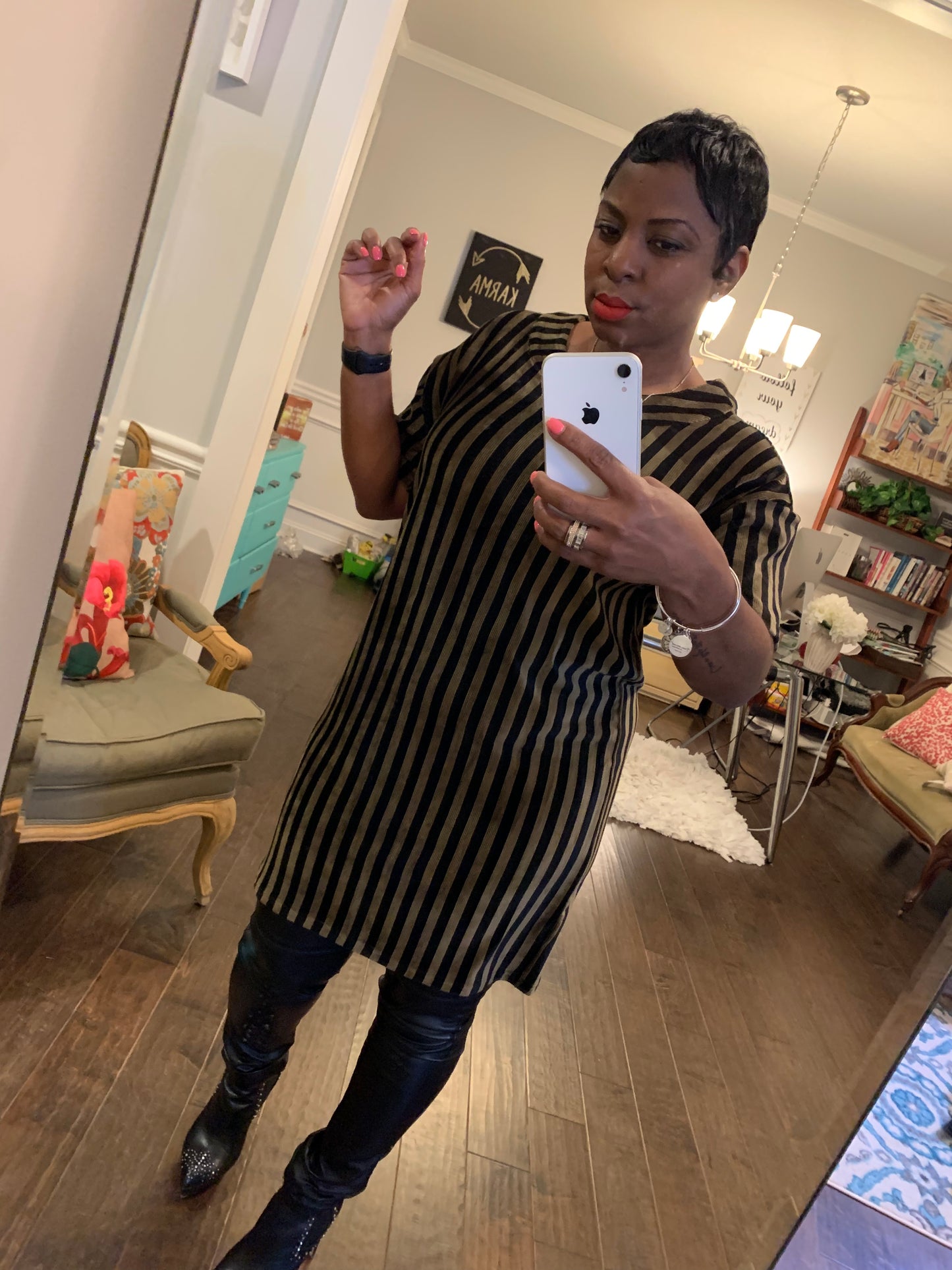 Olive & Black Velvet Tunic/Dress: Sizes S-L