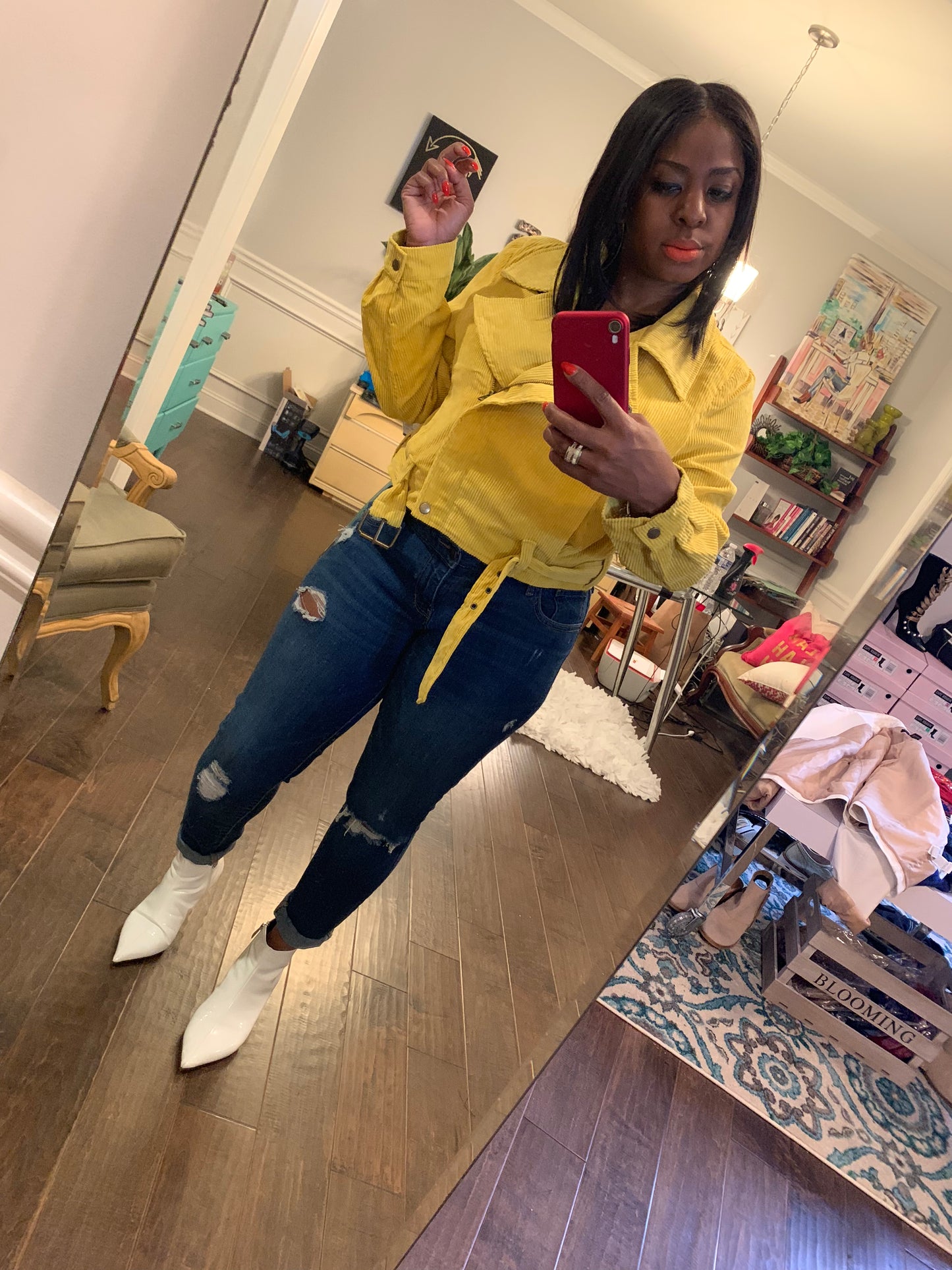 Mustard Cord Moto Jacket! Sizes S-L