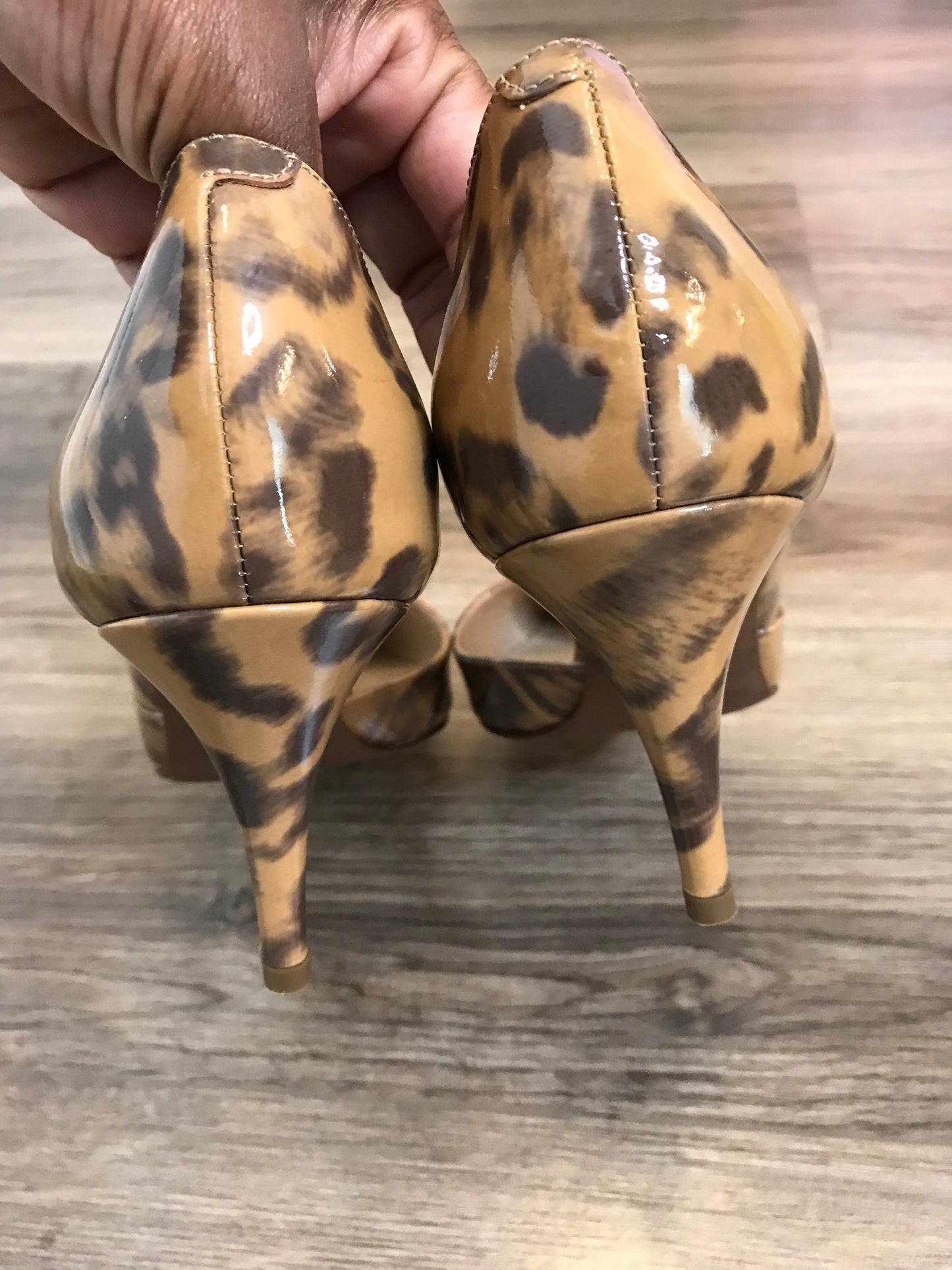 JCrew Leopard Patent Heels! Size 10