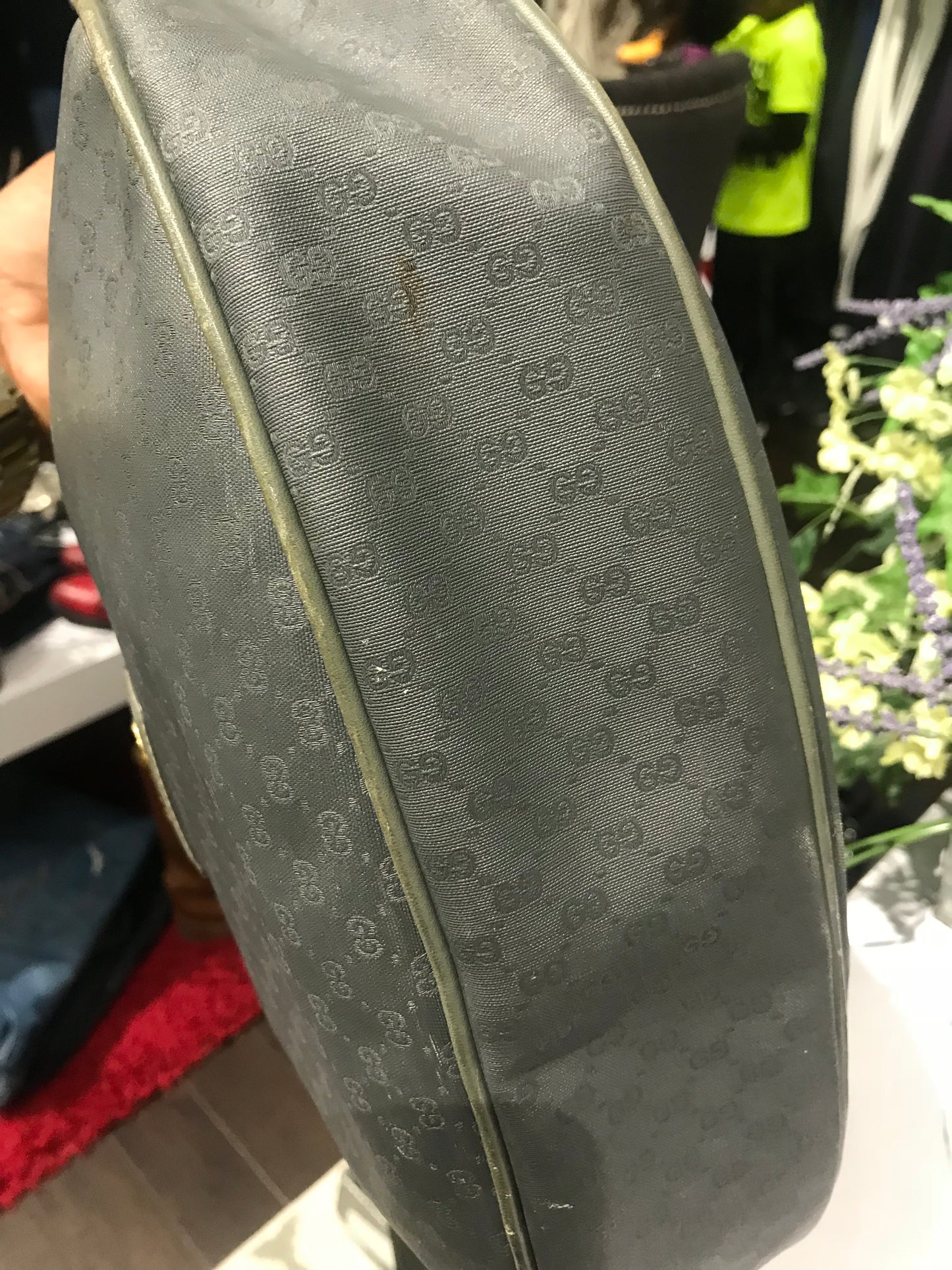 Gucci Vintage Monogrammed Grey Crossbody!