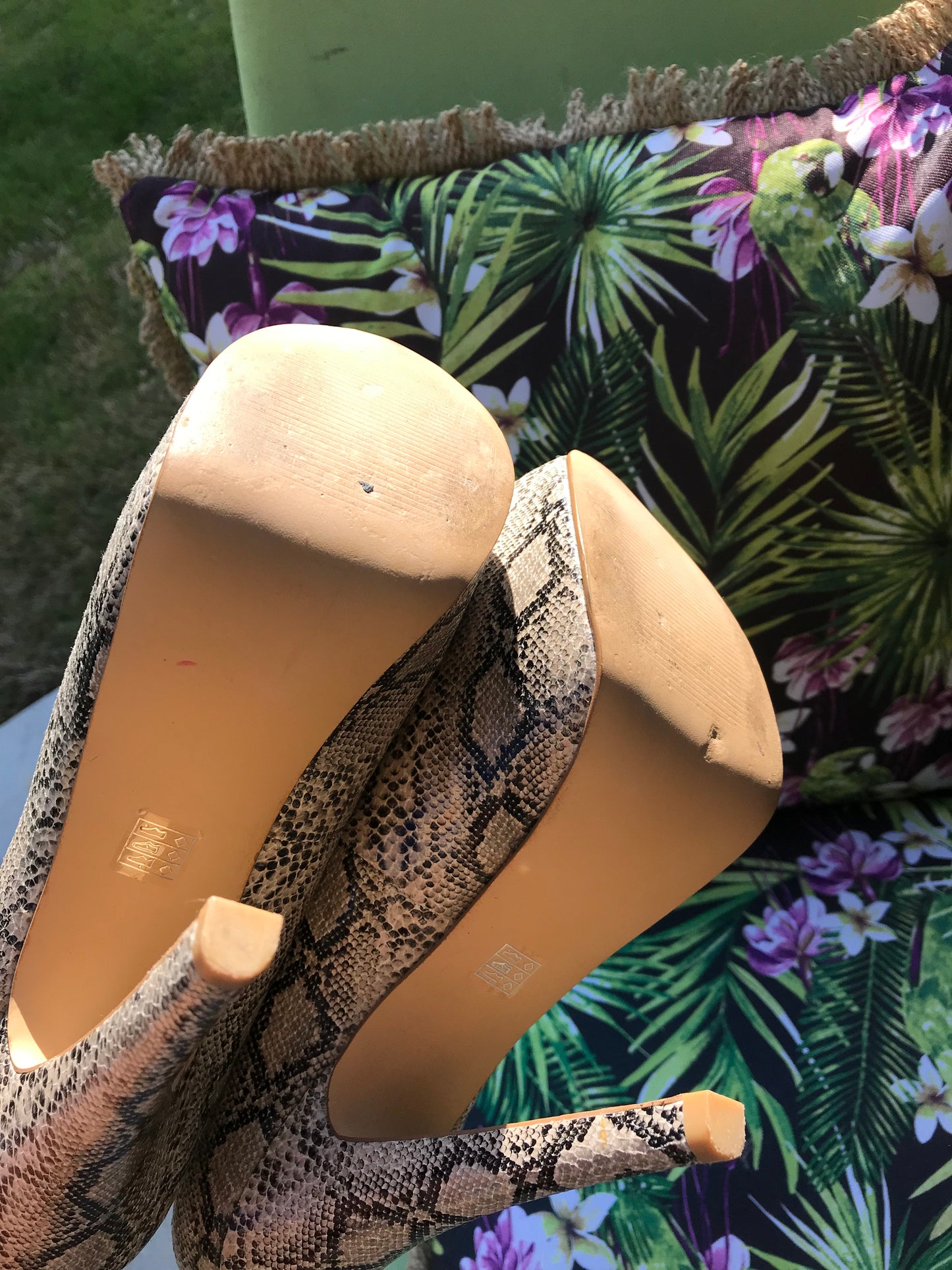 MICHAEL Snakeskin Stiletto Heels: Size 10