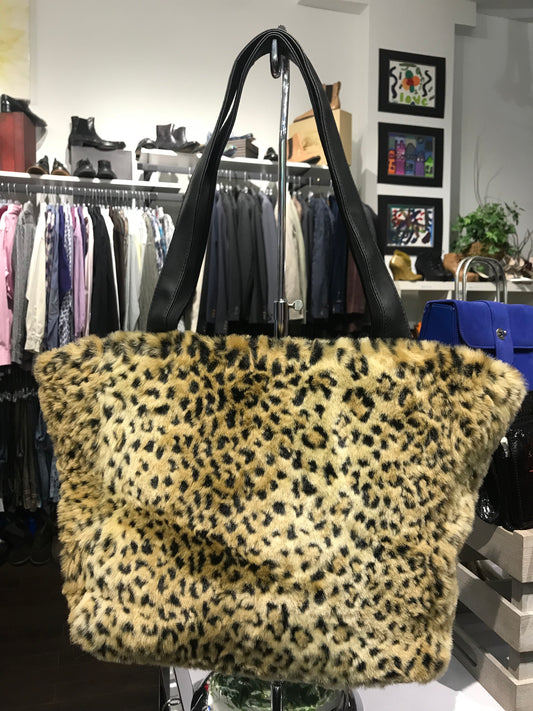Leopard Faux Fur Tote