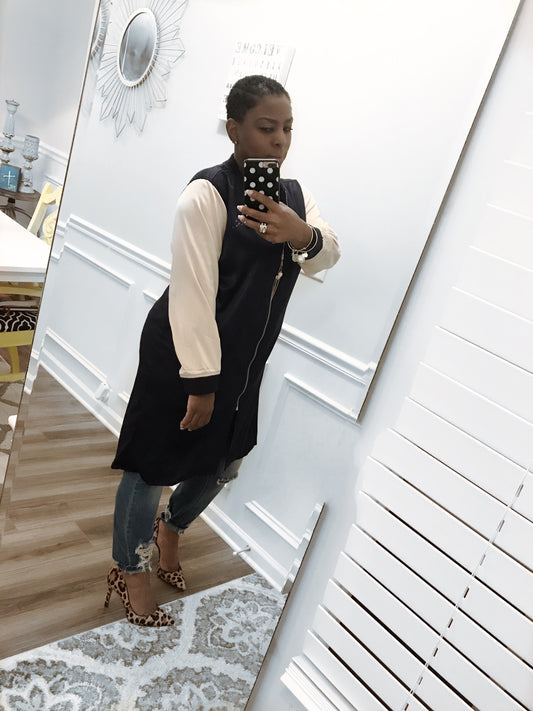 Satin Maxi Bomber Jacket! Sz S-L