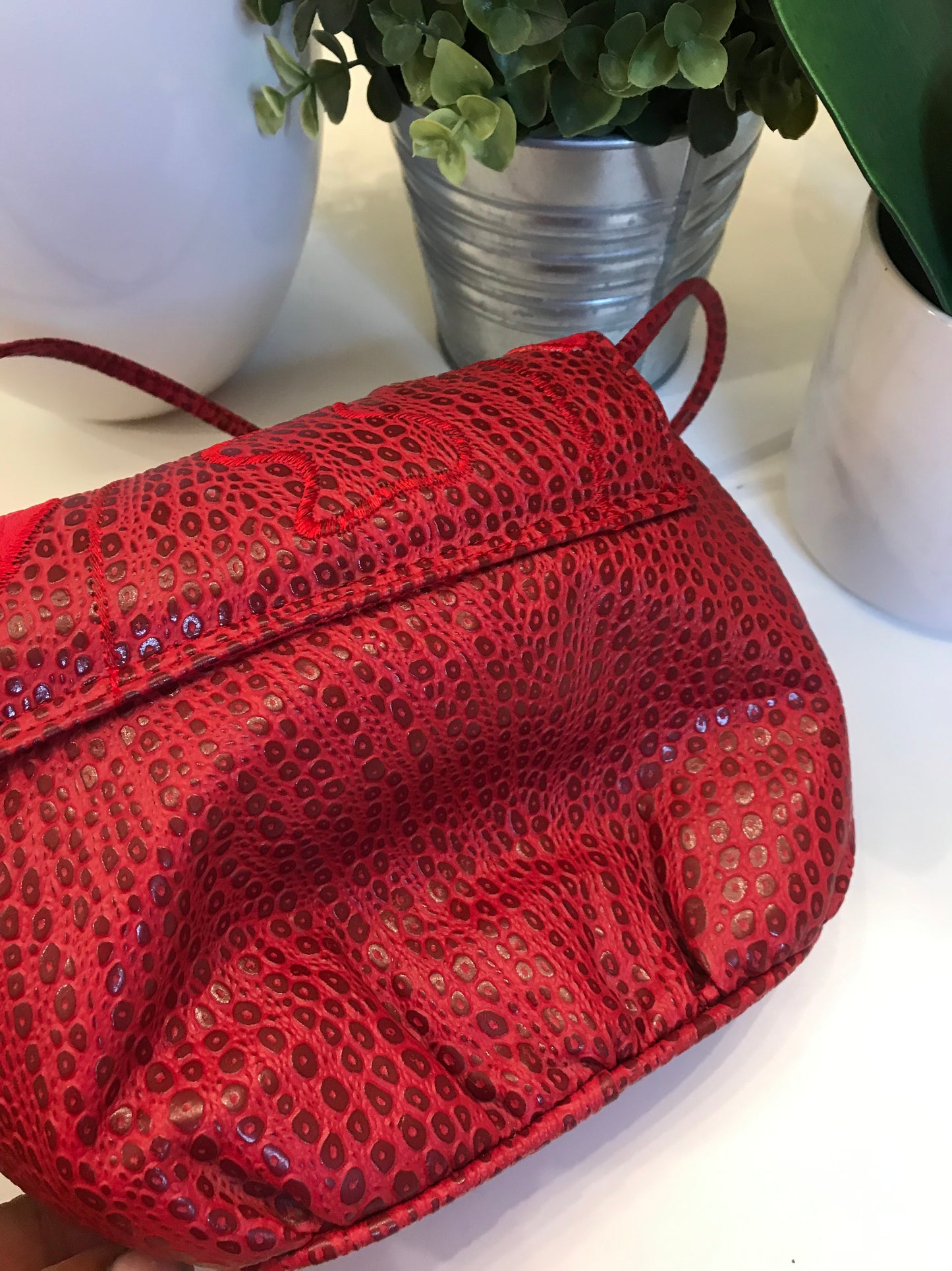 VINTAGE Red Fringe Crossbody!