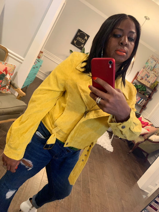 Mustard Cord Moto Jacket! Sizes S-L
